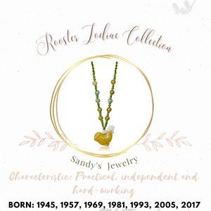 Rooster Chinese Zodiac Handmade Jade Necklace Pendant